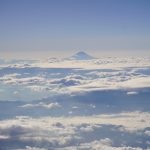 飛行機から見る富士山